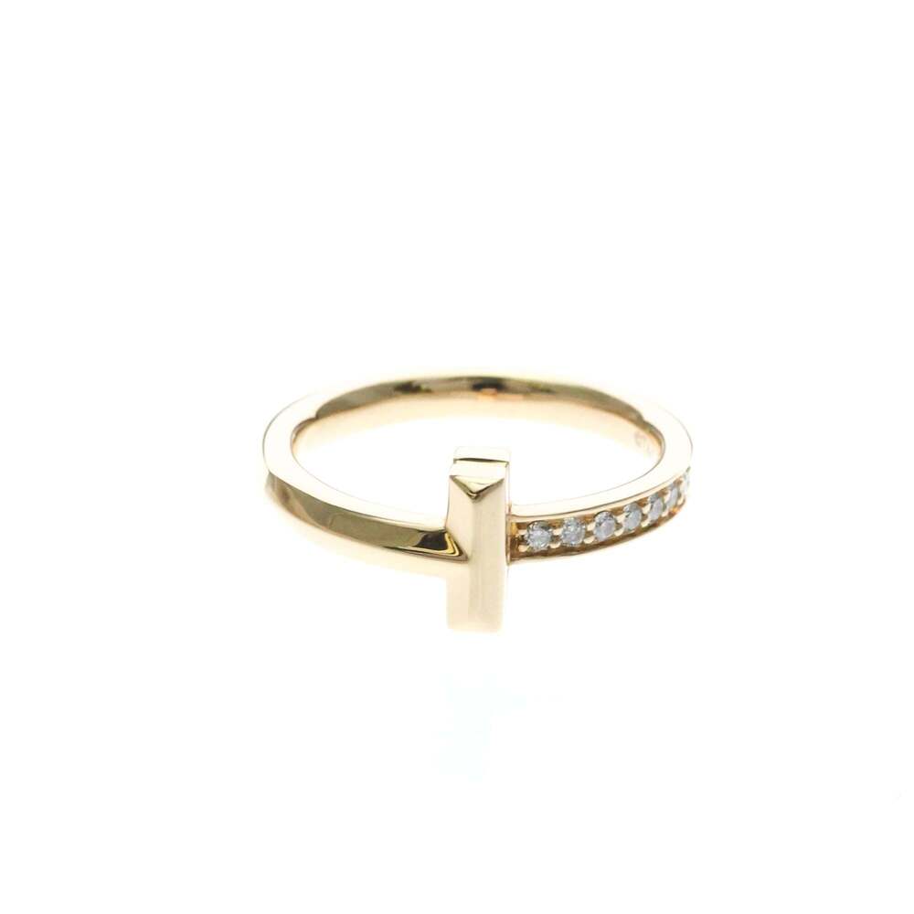 Tiffany & Co. T1 Ring 18K Rose Gold with Diamonds Narrow